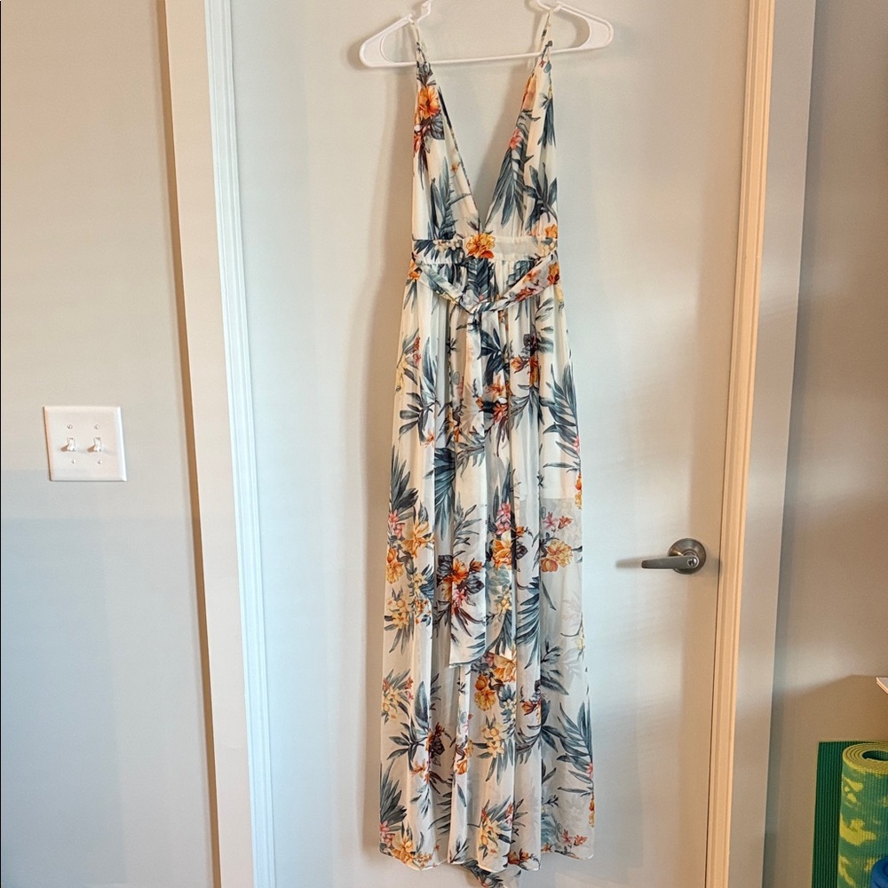 Tropical Print Maxi Dress